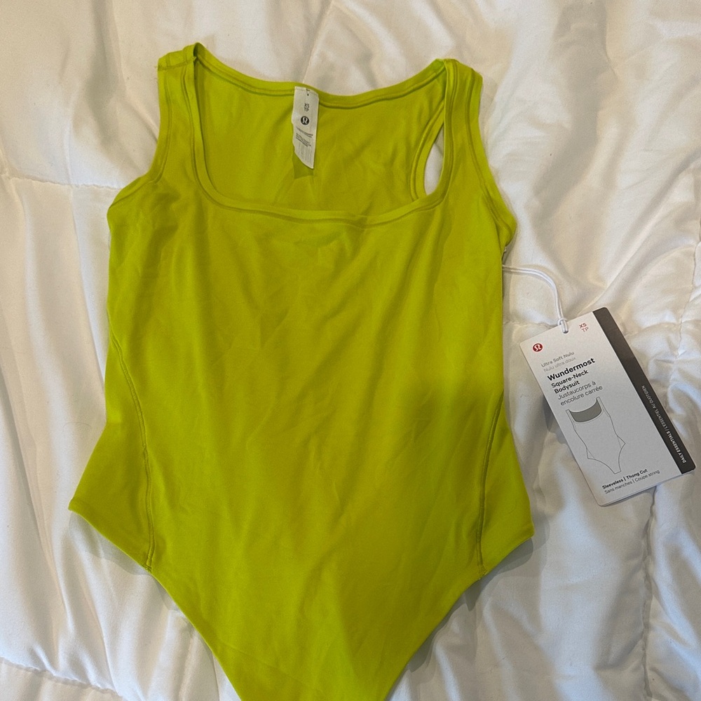 Lululemon Yellow Squareneck Wndermody Bodysuit